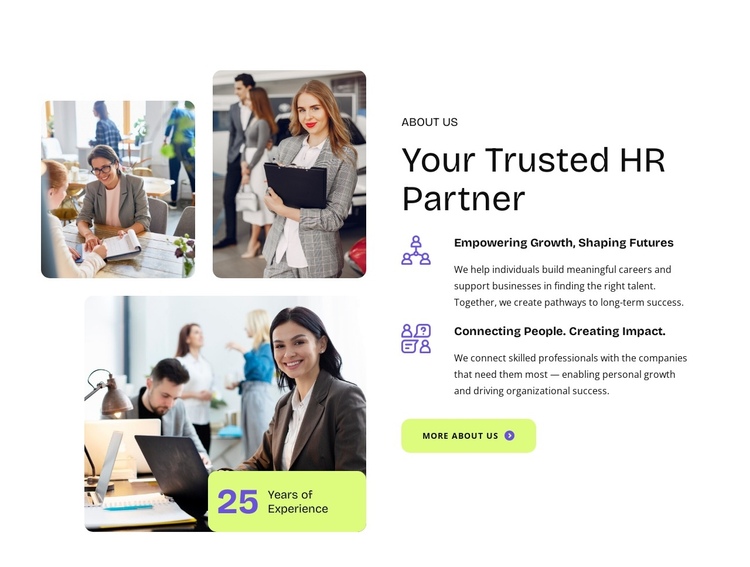 Your trusted hr partner One Page Template