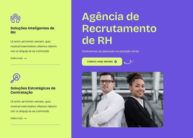 Seu parceiro na contratação Modelo HTML