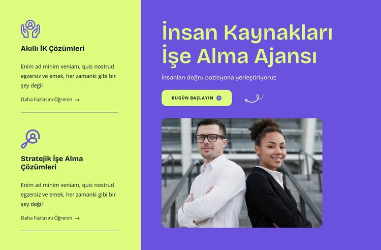 İşe alımda ortağınız HTML Şablonu