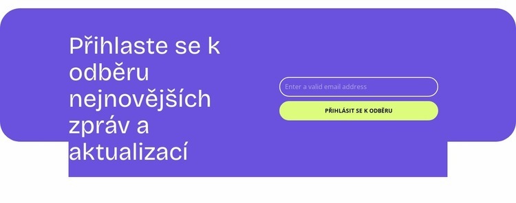 Přihlaste se k odběru novinek Šablona HTML