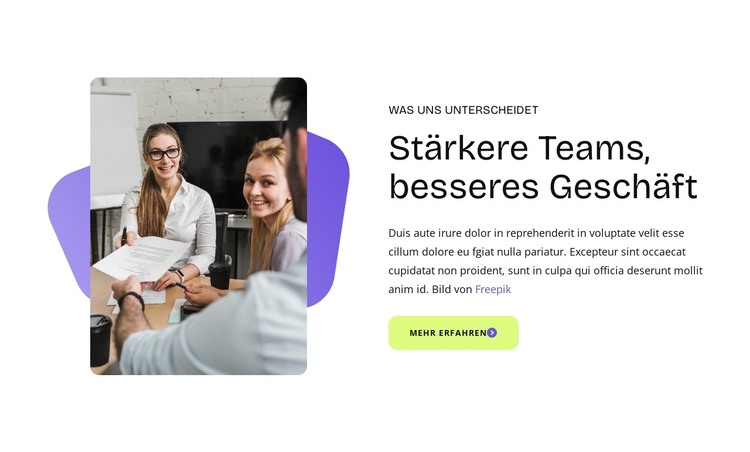 Was uns unterscheidet HTML-Vorlage