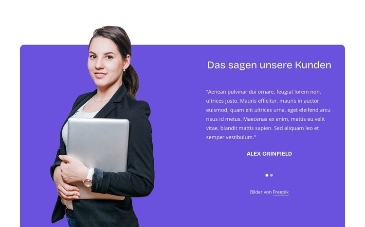 Das sagen unsere Kunden HTML5-Vorlage