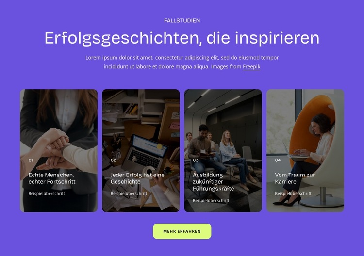 Erfolgsgeschichten Website-Vorlage