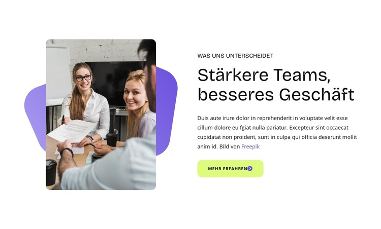 Was uns unterscheidet Website-Vorlage