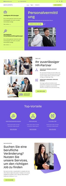 HR-Personalvermittlung Landing Page