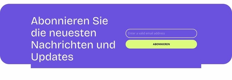 Newsletter-Abo Landing Page