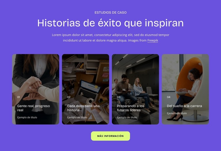 Historias de éxito Plantilla HTML
