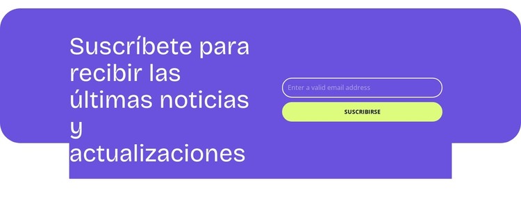 Suscríbete para recibir noticias Plantilla HTML