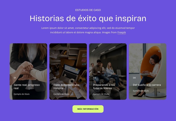 Historias de éxito Plantilla de sitio web