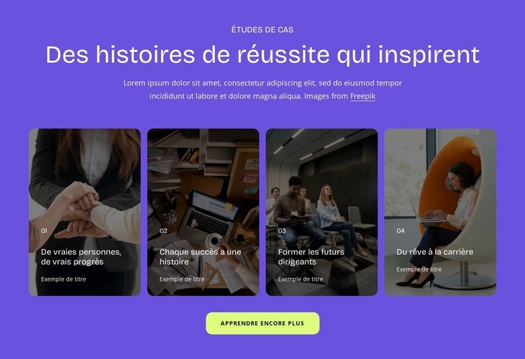 Histoires de réussite Conception de site Web