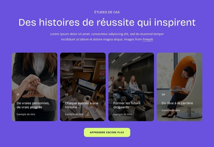 Histoires de réussite Modèle HTML