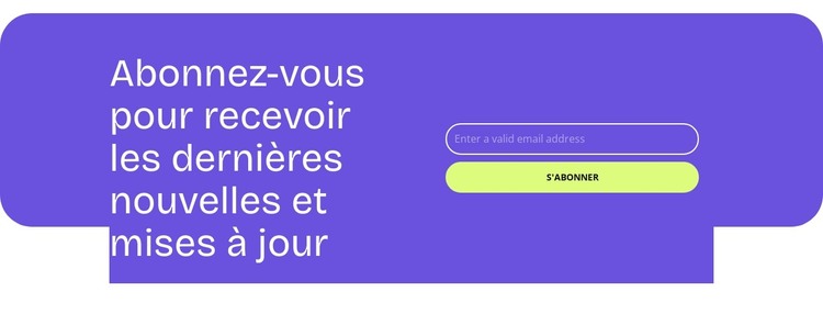 Abonnez-vous aux actualités Modèle HTML