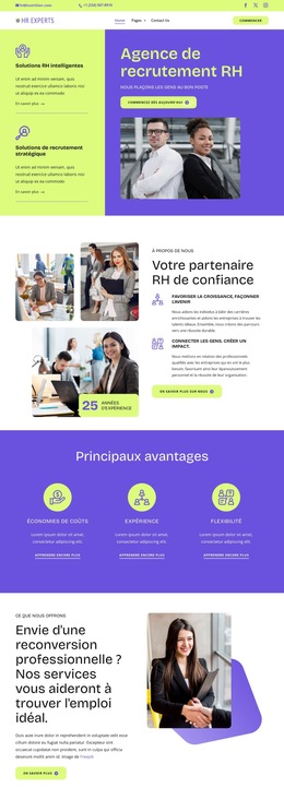 Agence de recrutement RH Modèles de sites Web