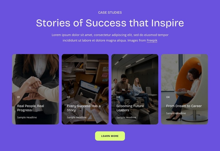 Stories of success HTML5 Template