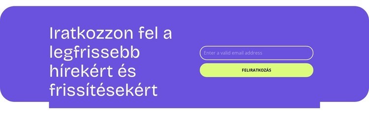 Iratkozzon fel hírekért HTML Sablon