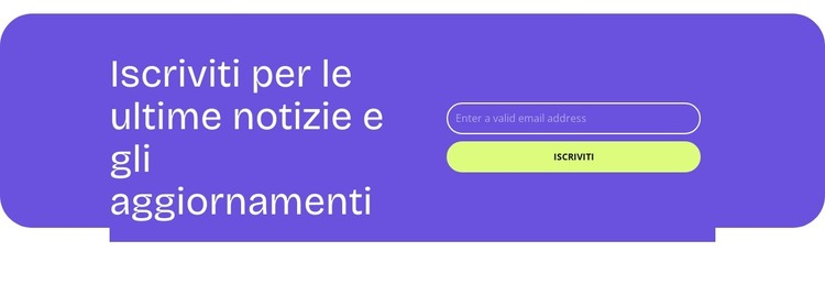 Iscriviti per le notizie Modello HTML