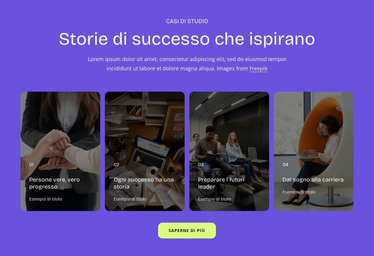 Storie di successo Modello HTML5