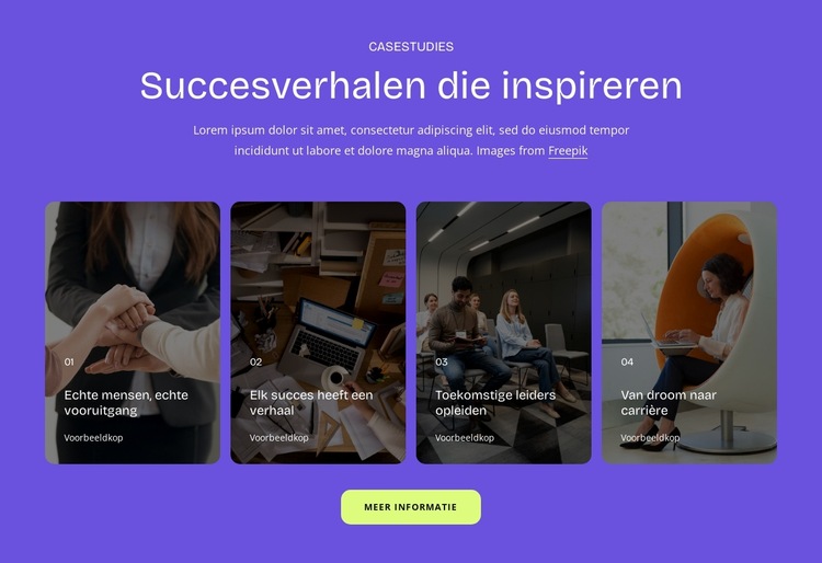 Succesverhalen Website sjabloon