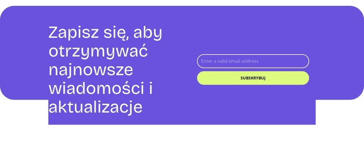 Subskrybuj, aby otrzymywać wiadomości Szablon HTML