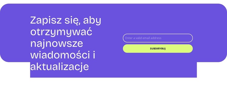 Subskrybuj, aby otrzymywać wiadomości Szablon witryny sieci Web