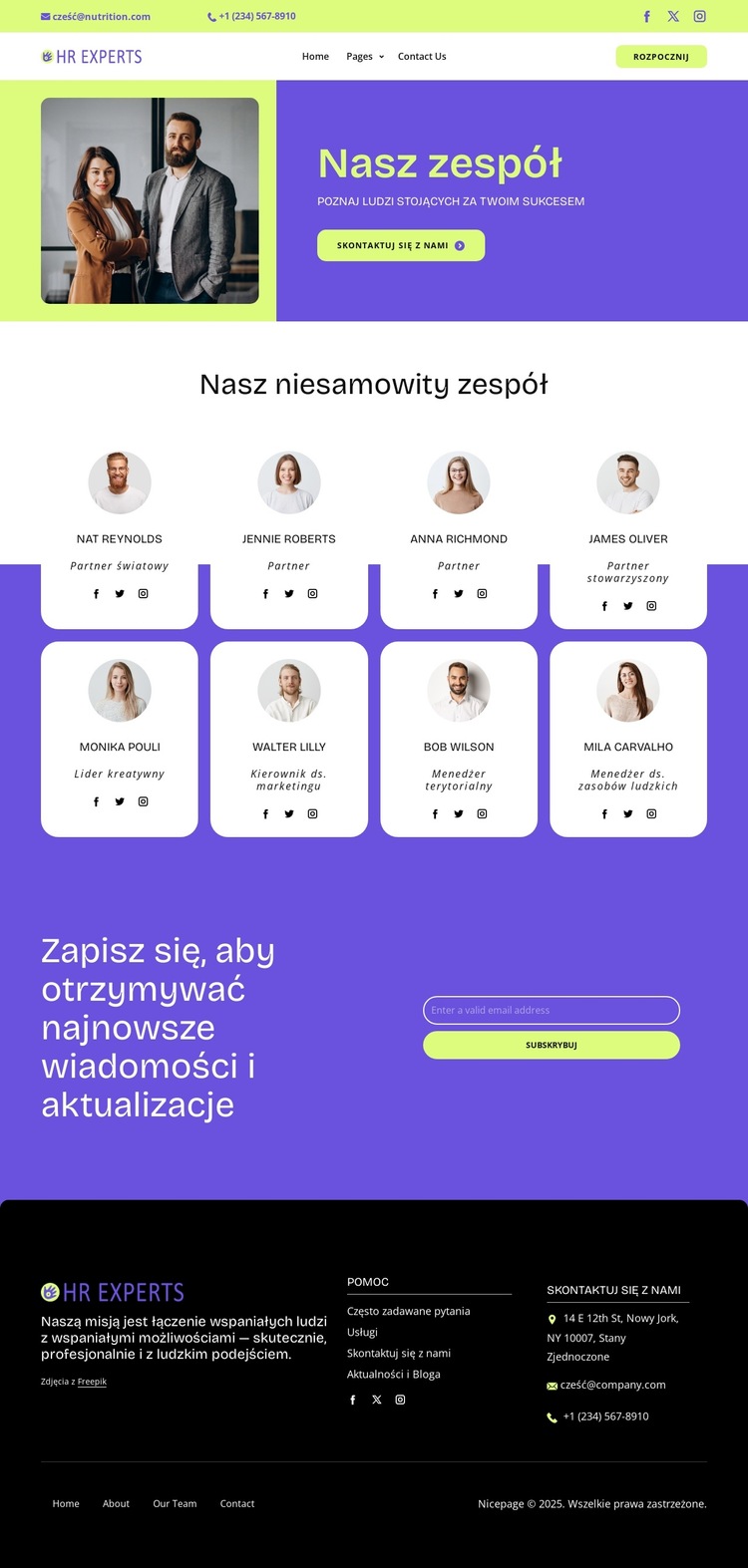 Nasi oddani specjaliści ds. HR Szablon witryny sieci Web