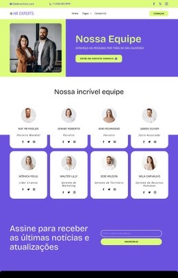 Nossos dedicados profissionais de RH Designs de sites