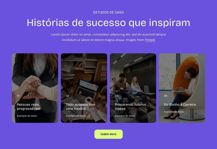 Histórias de sucesso Modelo HTML