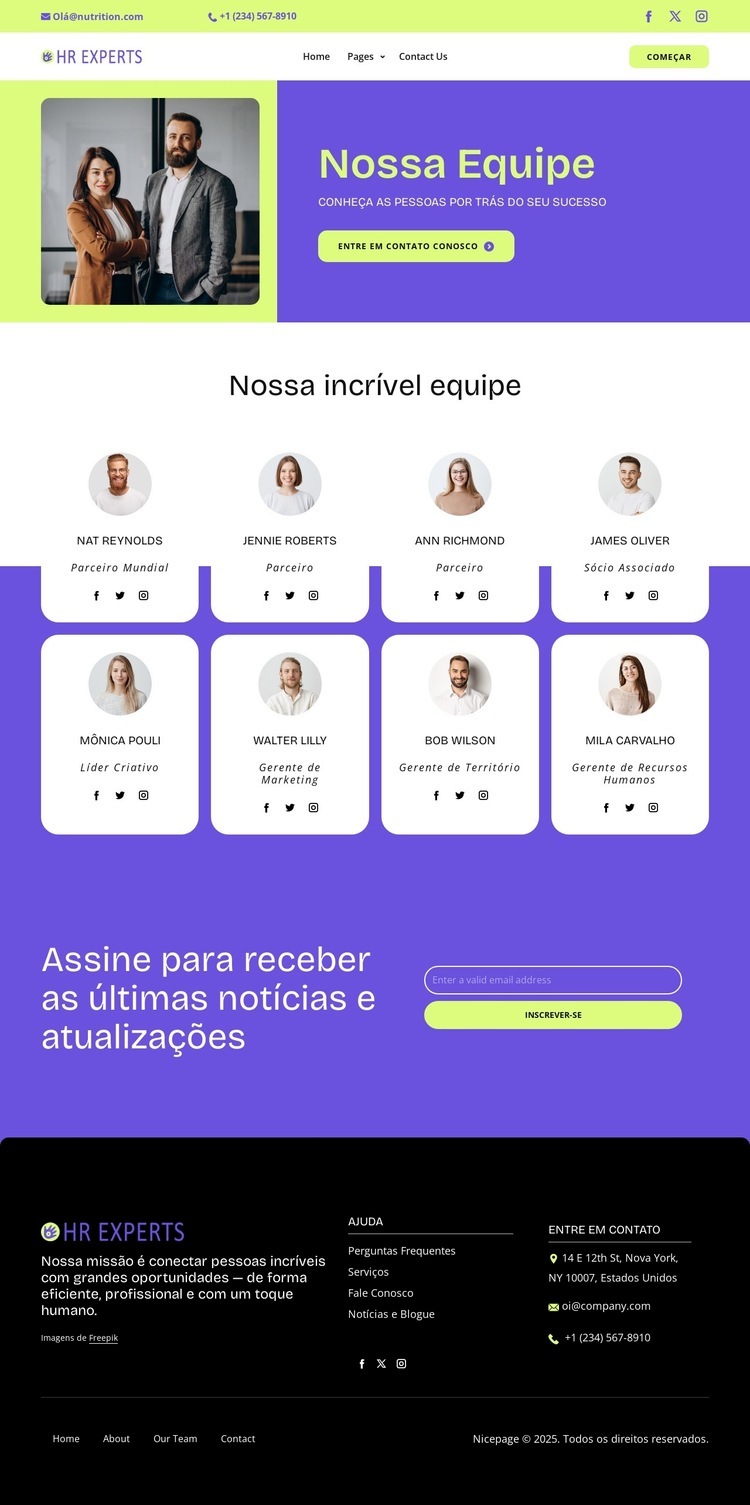 Nossos dedicados profissionais de RH Modelo HTML5