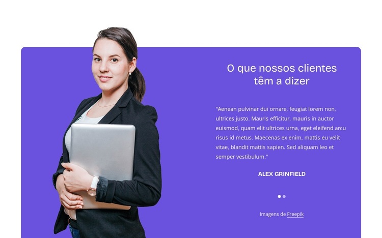 Nossos clientes têm a dizer Modelo de site