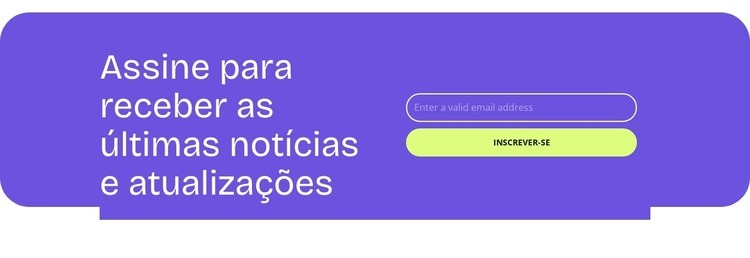 Assine para receber notícias Landing Page