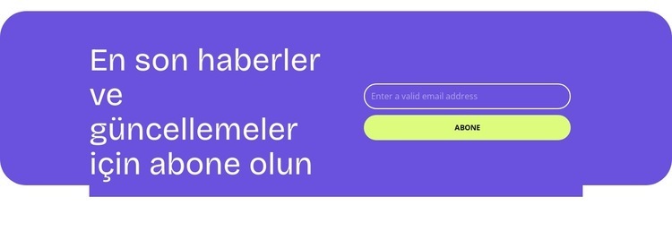 Haberlere abone olun Bir Sayfa Şablonu