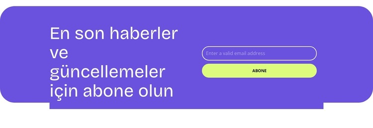 Haberlere abone olun Web Sitesi Şablonu