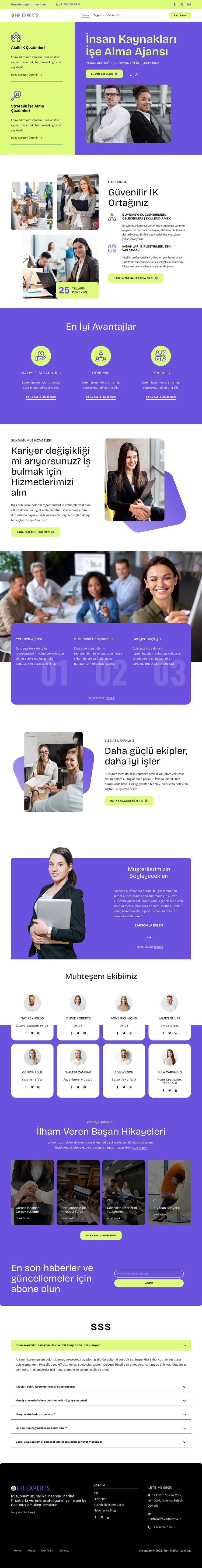 İnsan Kaynakları İşe Alma Ajansı Web Sitesi Şablonu