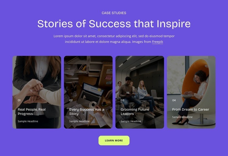 Stories of success Web Page Design