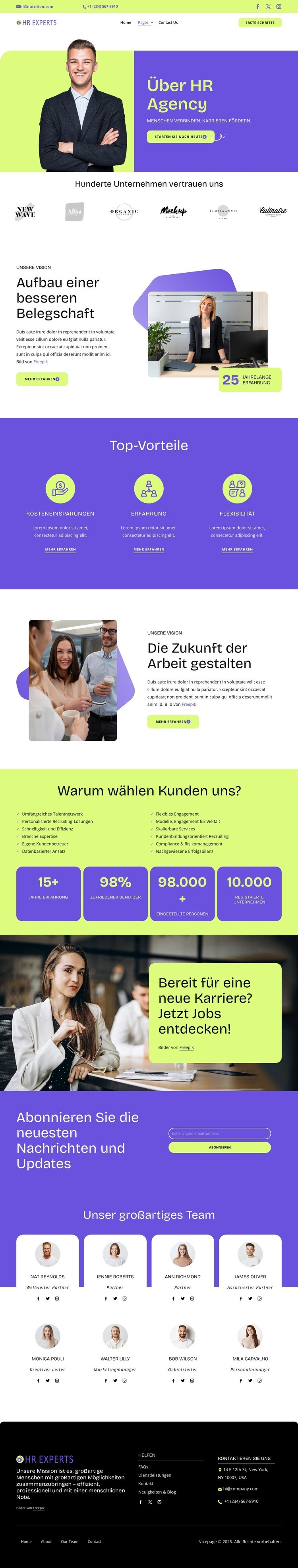 Lernen Sie Ihren HR-Partner kennen Landing Page