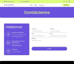 HR Contact Page - Mejor Plantilla De Sitio Web