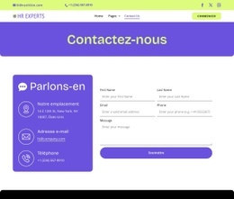 HR contact page Maquettes de sites Web