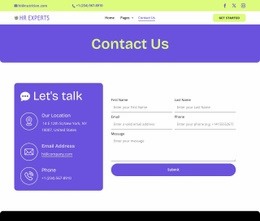 HR Contact Page - Free Download Homepage Design