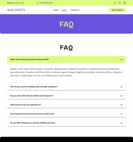 Recruitment FAQ Html Code Examples