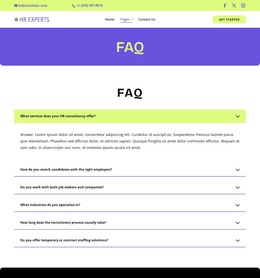 Recruitment FAQ HTML5 Templates