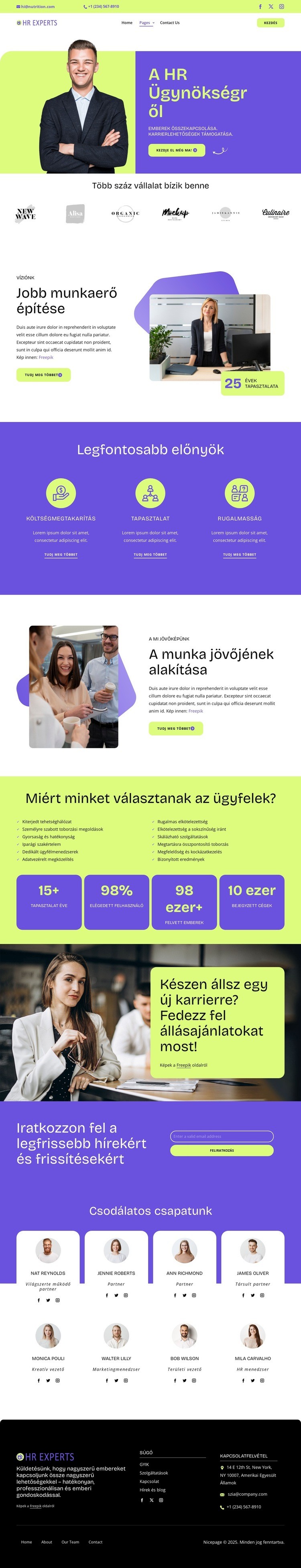 Ismerje meg HR partnerét Weboldal tervezés