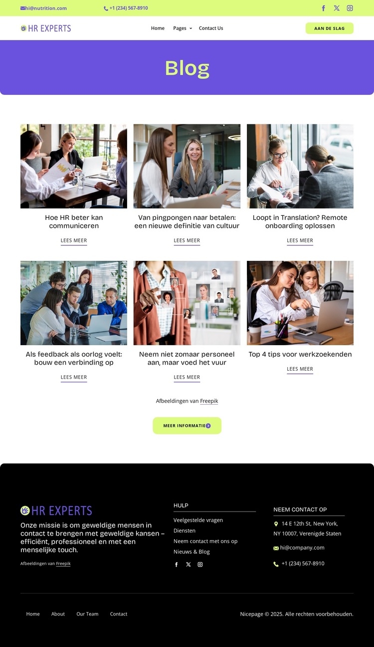 HR-blog Website sjabloon