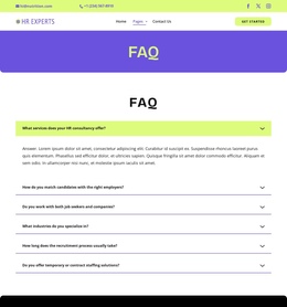 Recruitment FAQ One Page Templates