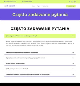FAQ dotyczące rekrutacji Szablony HTML