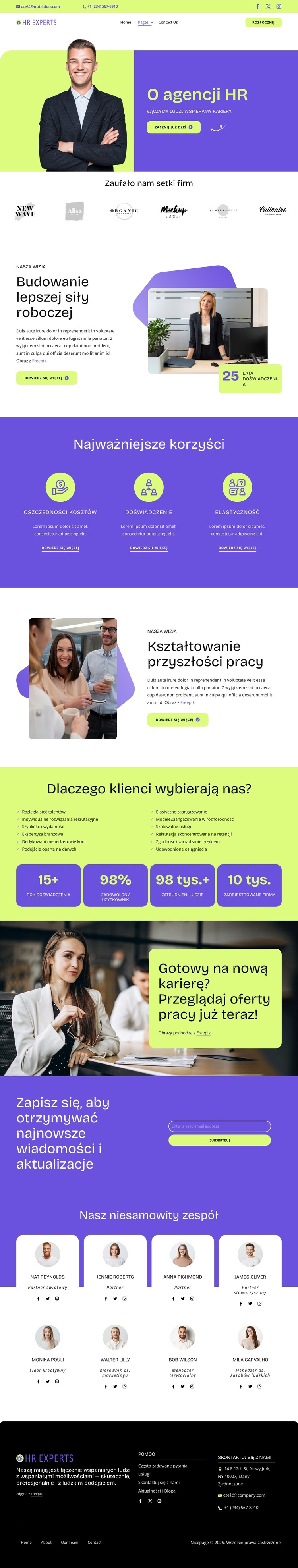 Poznaj swojego partnera ds. HR Szablon witryny sieci Web
