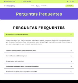 Perguntas frequentes sobre recrutamento Modelos HTML