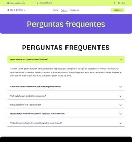 Perguntas frequentes sobre recrutamento Modelos HTML5