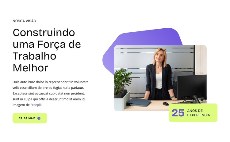 Oferecendo oportunidades de crescimento Modelo de site