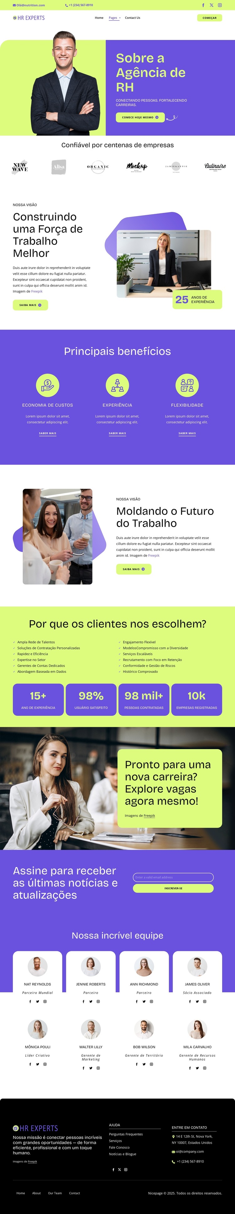 Conheça seu parceiro de RH Modelo de site