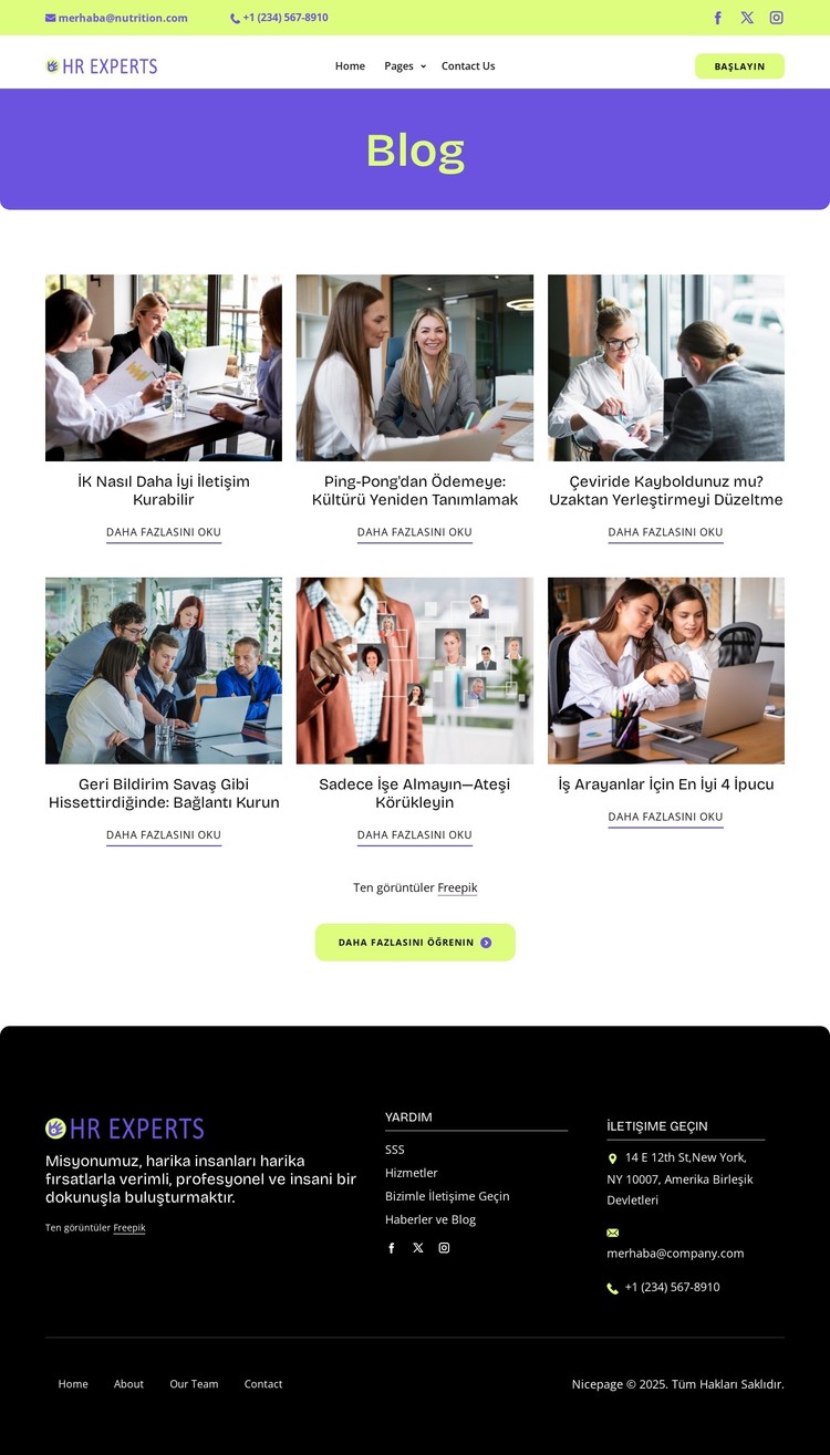 İnsan Kaynakları blogu CSS Şablonu